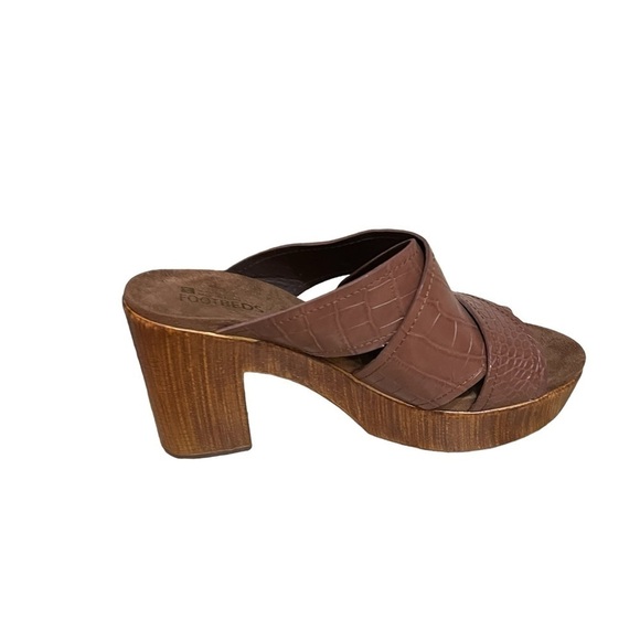 White Mountain Alive Platform Sandal Womens 10M Brown Clog Slip On Shoes - Picture 3 of 10